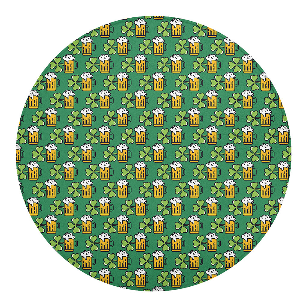 Cute Saint Patrick's Day Pattern Print Round Blanket