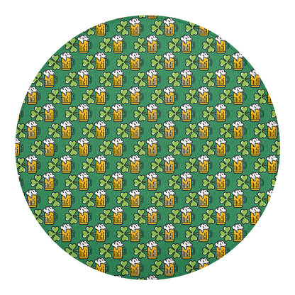 Cute Saint Patrick's Day Pattern Print Round Blanket