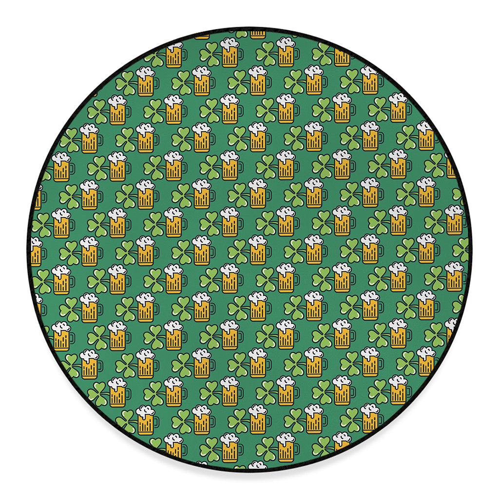 Cute Saint Patrick's Day Pattern Print Round Floor Mat