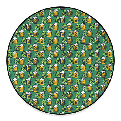 Cute Saint Patrick's Day Pattern Print Round Floor Mat