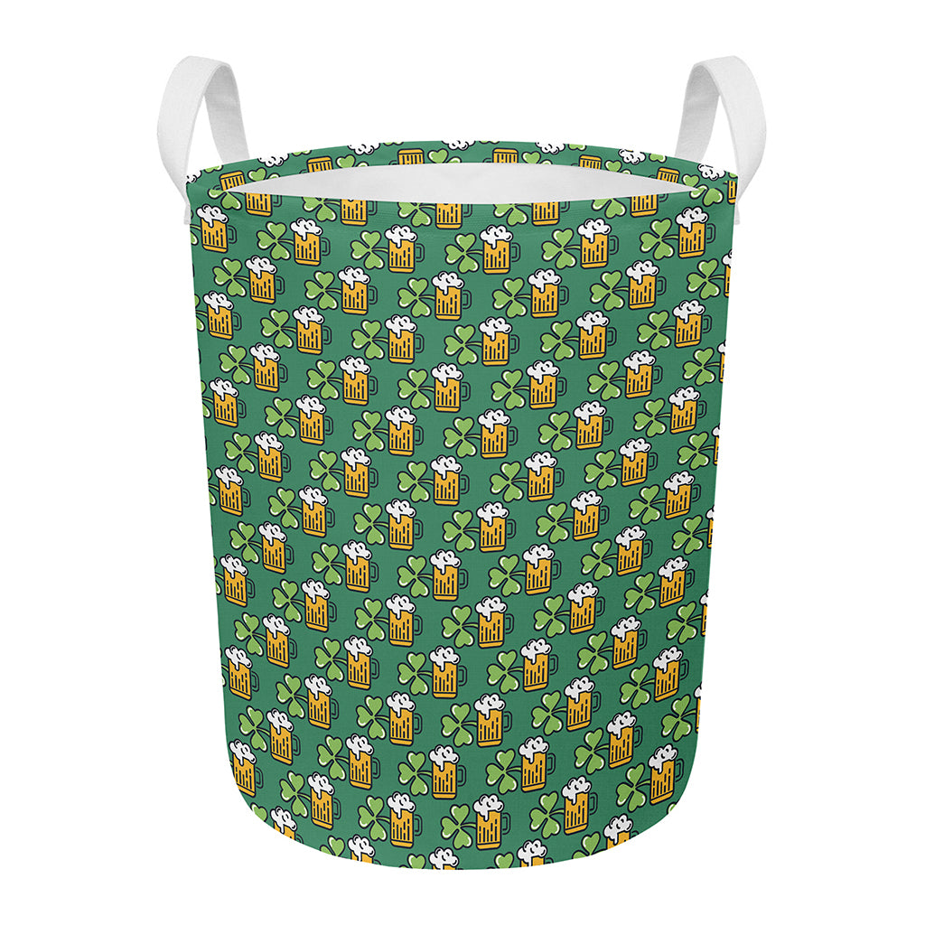 Cute Saint Patrick's Day Pattern Print Round Laundry Basket