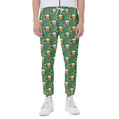 Cute Saint Patrick's Day Pattern Print Scuba Joggers