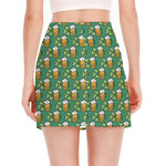 Cute Saint Patrick's Day Pattern Print Side Slit Mini Skirt