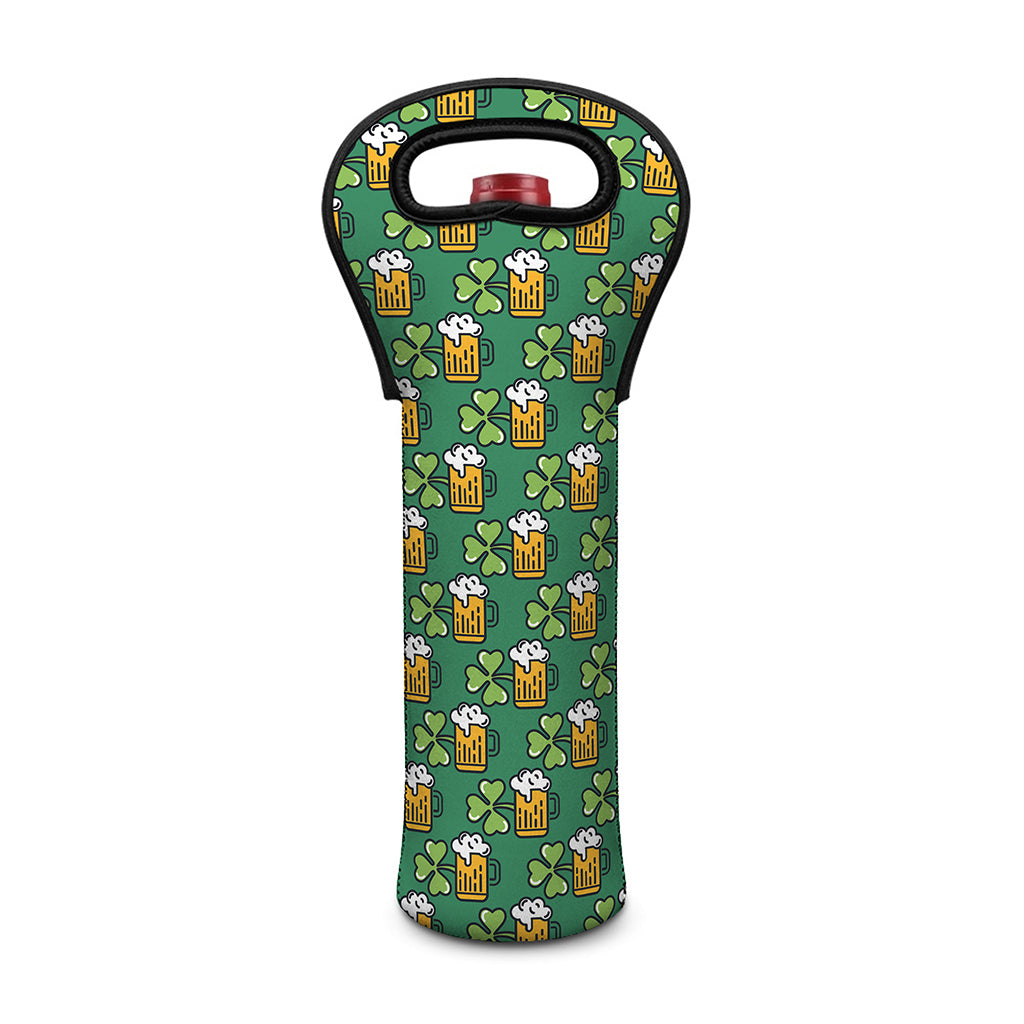 Cute Saint Patrick's Day Pattern Print Single Neoprene Wine Tote