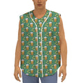 Cute Saint Patrick's Day Pattern Print Sleeveless Baseball Jersey
