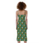 Cute Saint Patrick's Day Pattern Print Slim Fit Midi Cami Dress