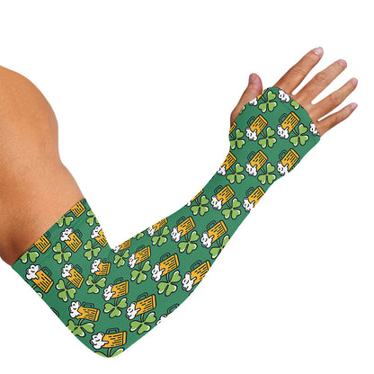 Cute Saint Patrick's Day Pattern Print Sun Protection Arm Sleeves