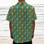 Cute Saint Patrick's Day Pattern Print Textured Short Sleeve Shirt