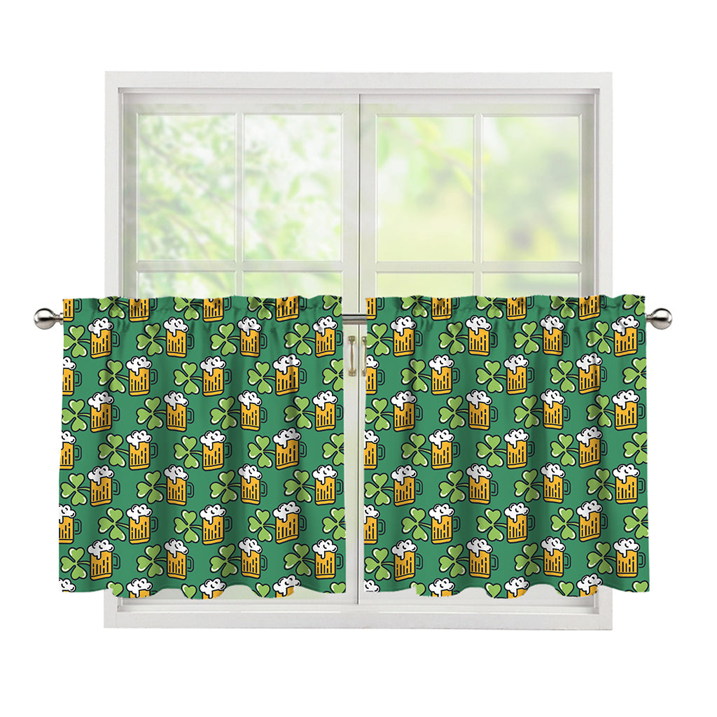 Cute Saint Patrick's Day Pattern Print Tier Curtains