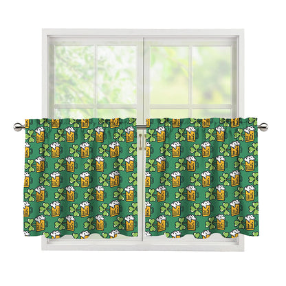 Cute Saint Patrick's Day Pattern Print Tier Curtains