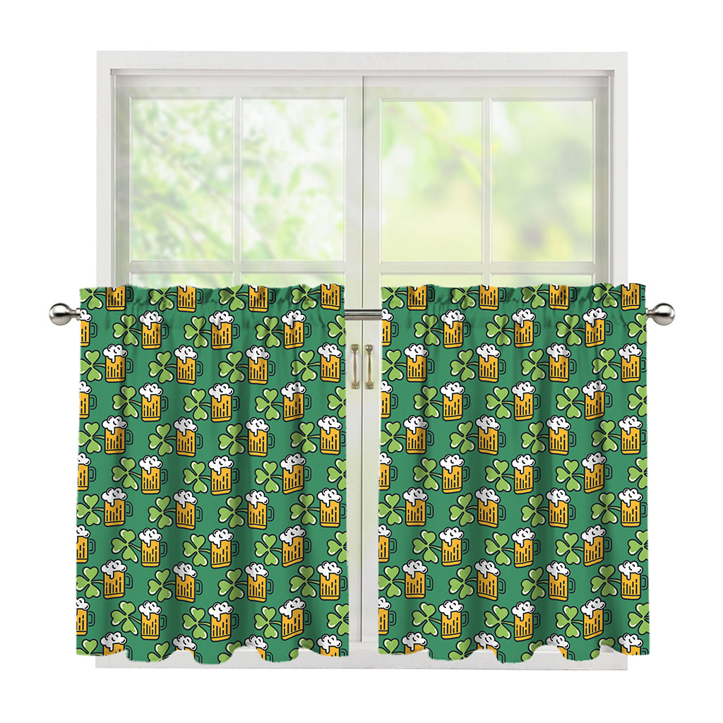 Cute Saint Patrick's Day Pattern Print Tier Curtains