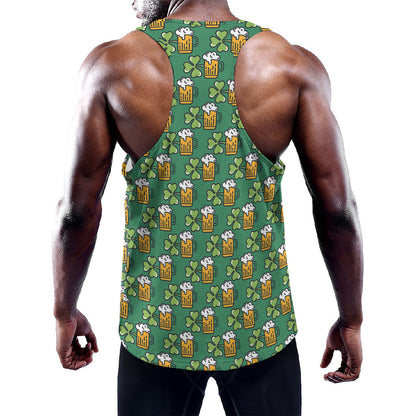Cute Saint Patrick's Day Pattern Print Training Tank Top