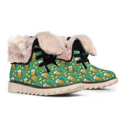 Cute Saint Patrick's Day Pattern Print Winter Boots