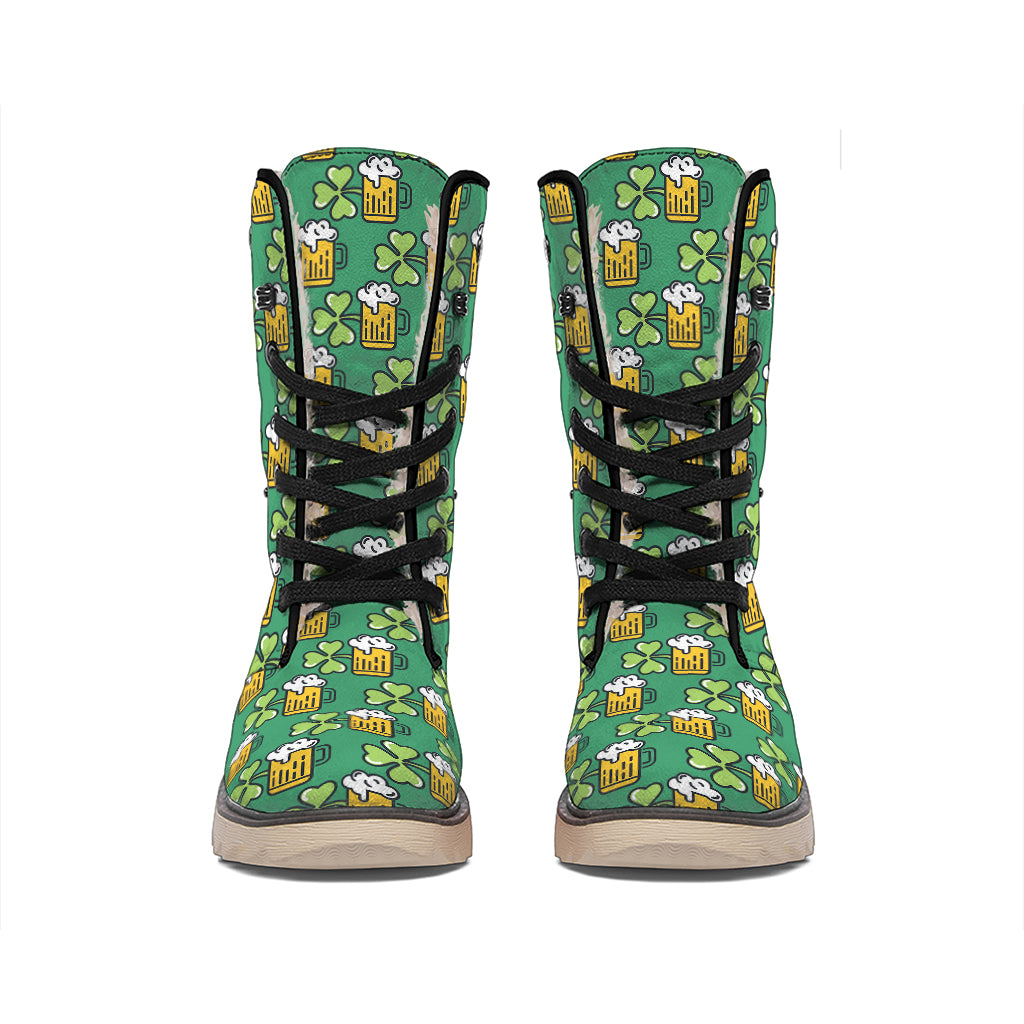 Cute Saint Patrick's Day Pattern Print Winter Boots