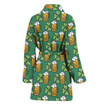 Cute Saint Patrick's Day Pattern Print Women's Bathrobe