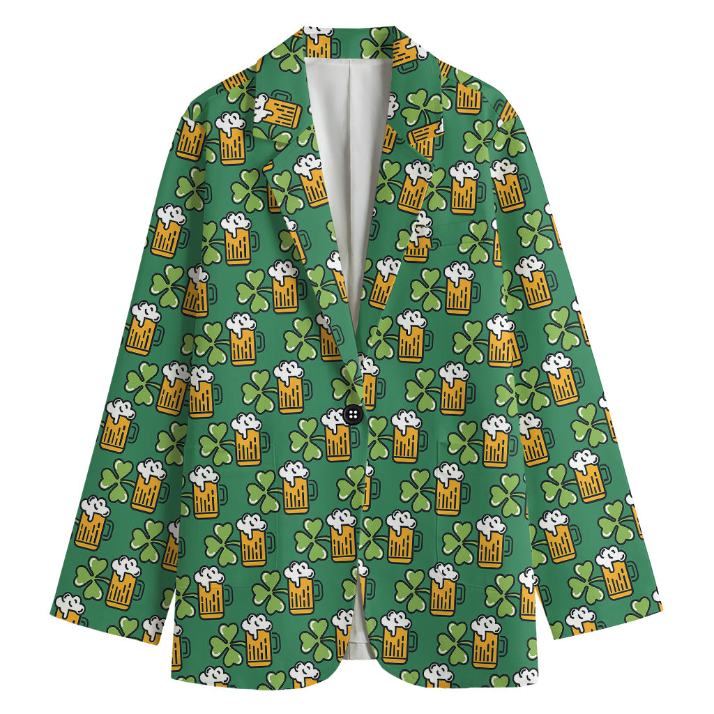 Cute Saint Patrick's Day Pattern Print Women's Blazer