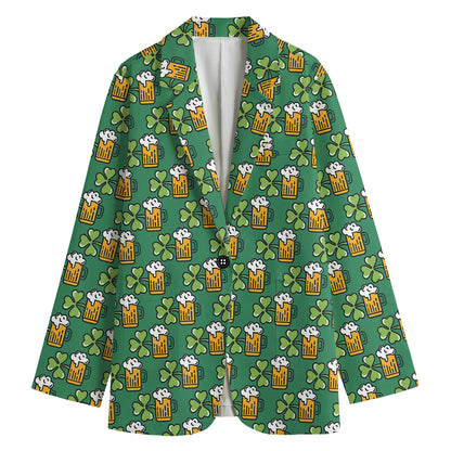 Cute Saint Patrick's Day Pattern Print Women's Blazer