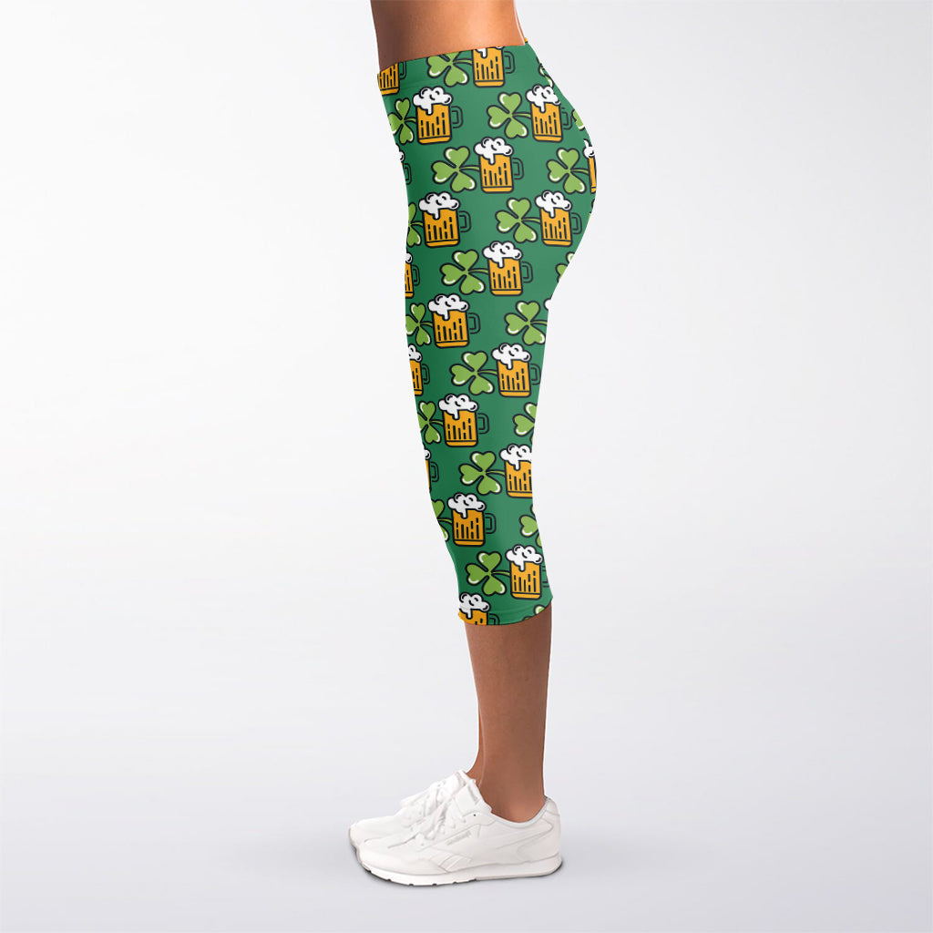 Cute Saint Patrick's Day Pattern Print Women's Capri Leggings