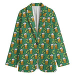 Cute Saint Patrick's Day Pattern Print Women's Cotton Blazer