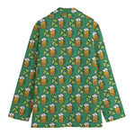 Cute Saint Patrick's Day Pattern Print Women's Cotton Blazer