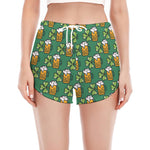 Cute Saint Patrick's Day Pattern Print Women's Split Running Shorts