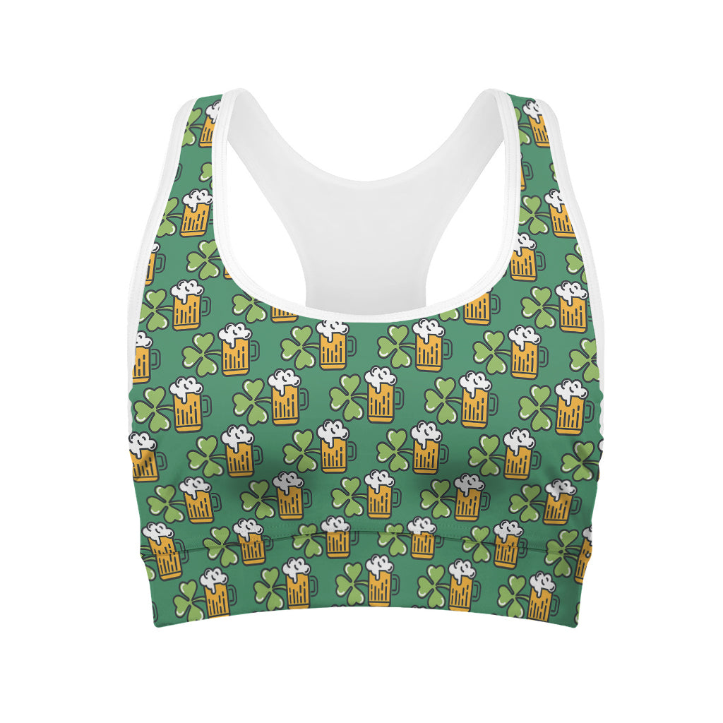 Cute Saint Patrick's Day Pattern Print Women's Sports Bra