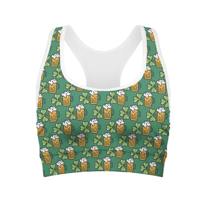Cute Saint Patrick's Day Pattern Print Women's Sports Bra