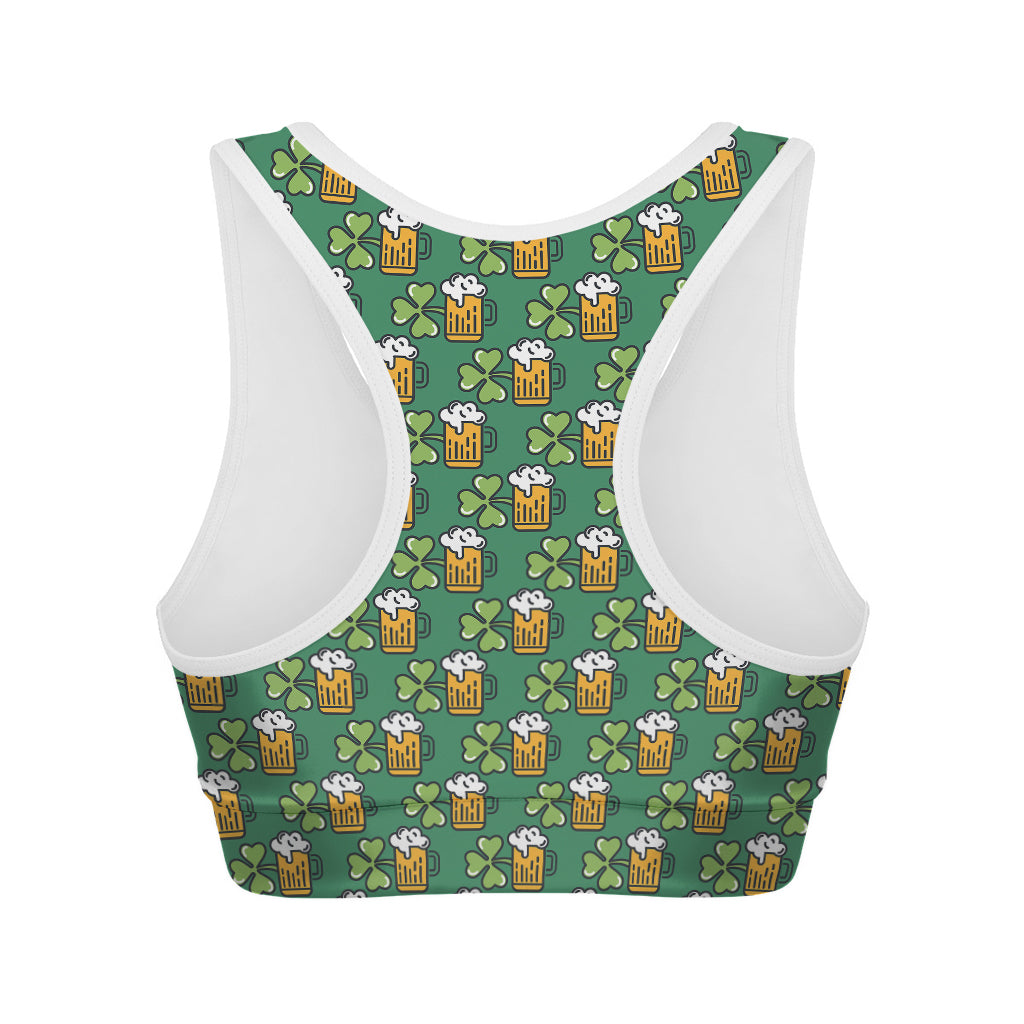 Cute Saint Patrick's Day Pattern Print Women's Sports Bra