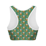 Cute Saint Patrick's Day Pattern Print Women's Sports Bra