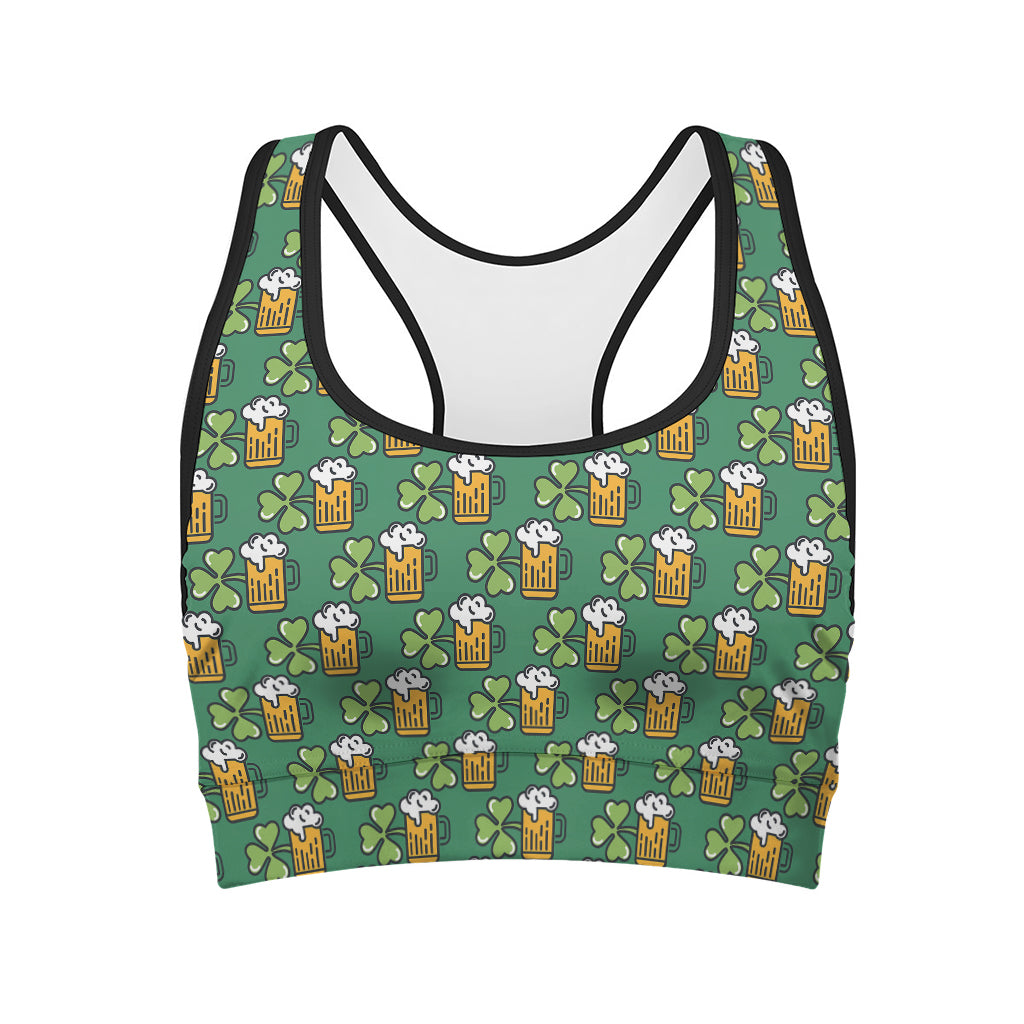 Cute Saint Patrick's Day Pattern Print Women's Sports Bra