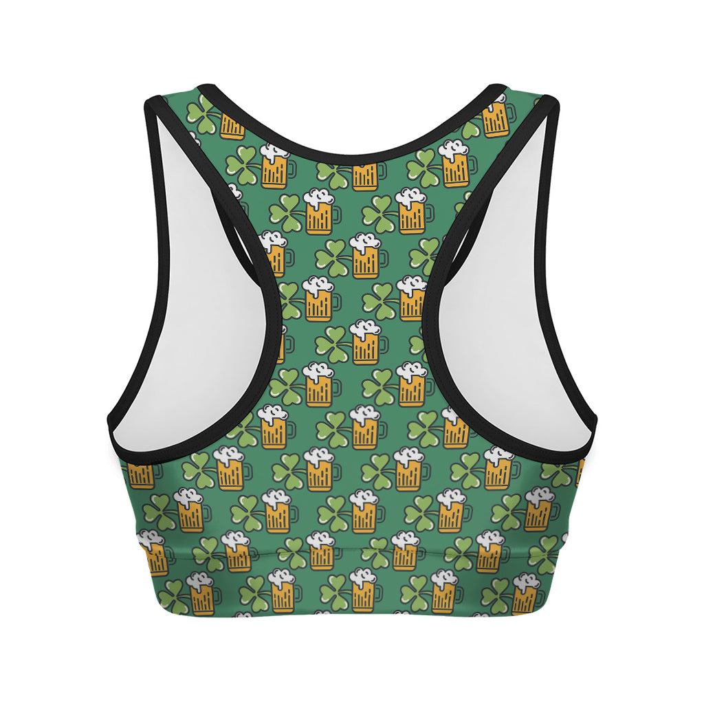 Cute Saint Patrick's Day Pattern Print Women's Sports Bra
