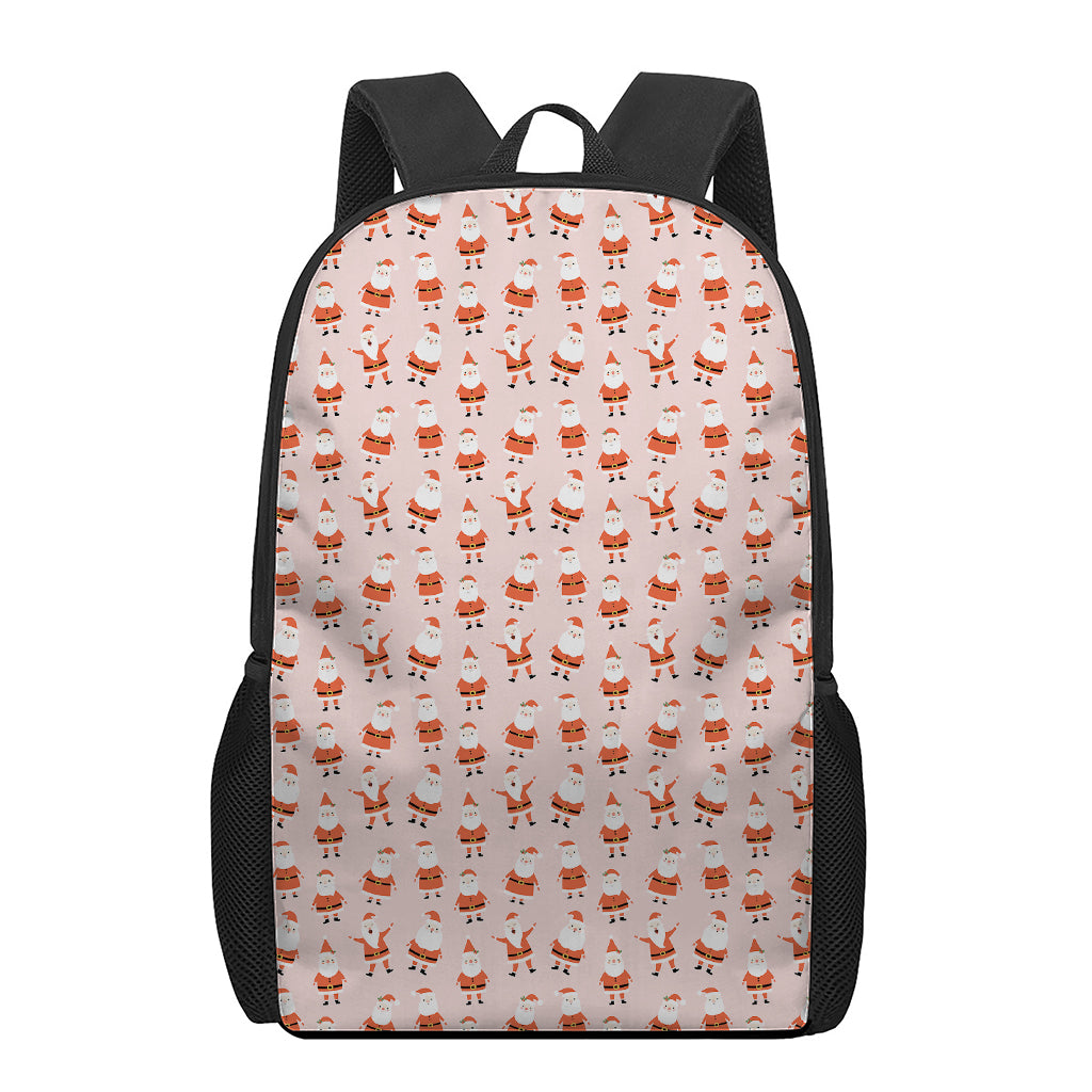 Cute Santa Claus Pattern Print 17 Inch Backpack