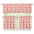 Cute Santa Claus Pattern Print 3 Piece Kitchen Curtains