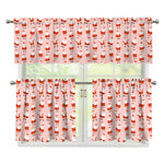 Cute Santa Claus Pattern Print 3 Piece Kitchen Curtains