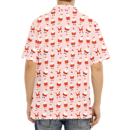 Cute Santa Claus Pattern Print Aloha Shirt