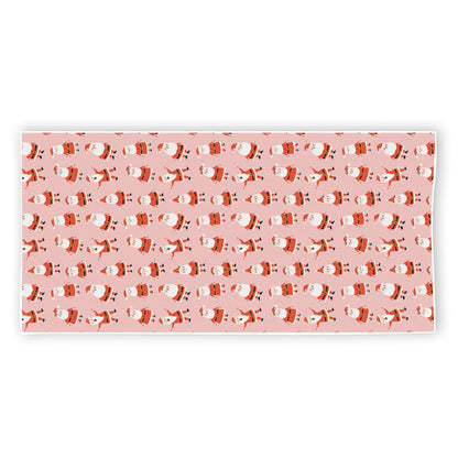 Cute Santa Claus Pattern Print Beach Towel