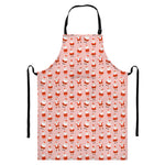 Cute Santa Claus Pattern Print Bib Apron With Pocket