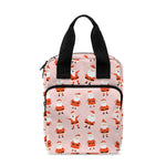 Cute Santa Claus Pattern Print Bible Tote Bag