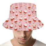 Cute Santa Claus Pattern Print Bucket Hat