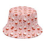 Cute Santa Claus Pattern Print Bucket Hat