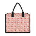 Cute Santa Claus Pattern Print Canvas Tote Bag