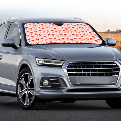 Cute Santa Claus Pattern Print Car Windshield Sun Shade