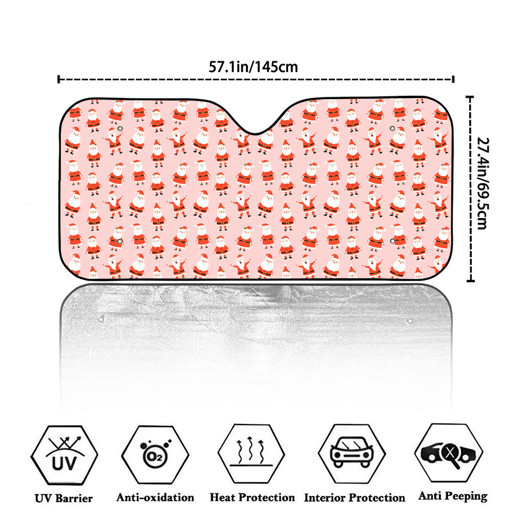 Cute Santa Claus Pattern Print Car Windshield Sun Shade