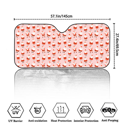 Cute Santa Claus Pattern Print Car Windshield Sun Shade