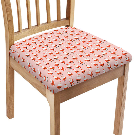 Cute Santa Claus Pattern Print Chair Cushion Cover