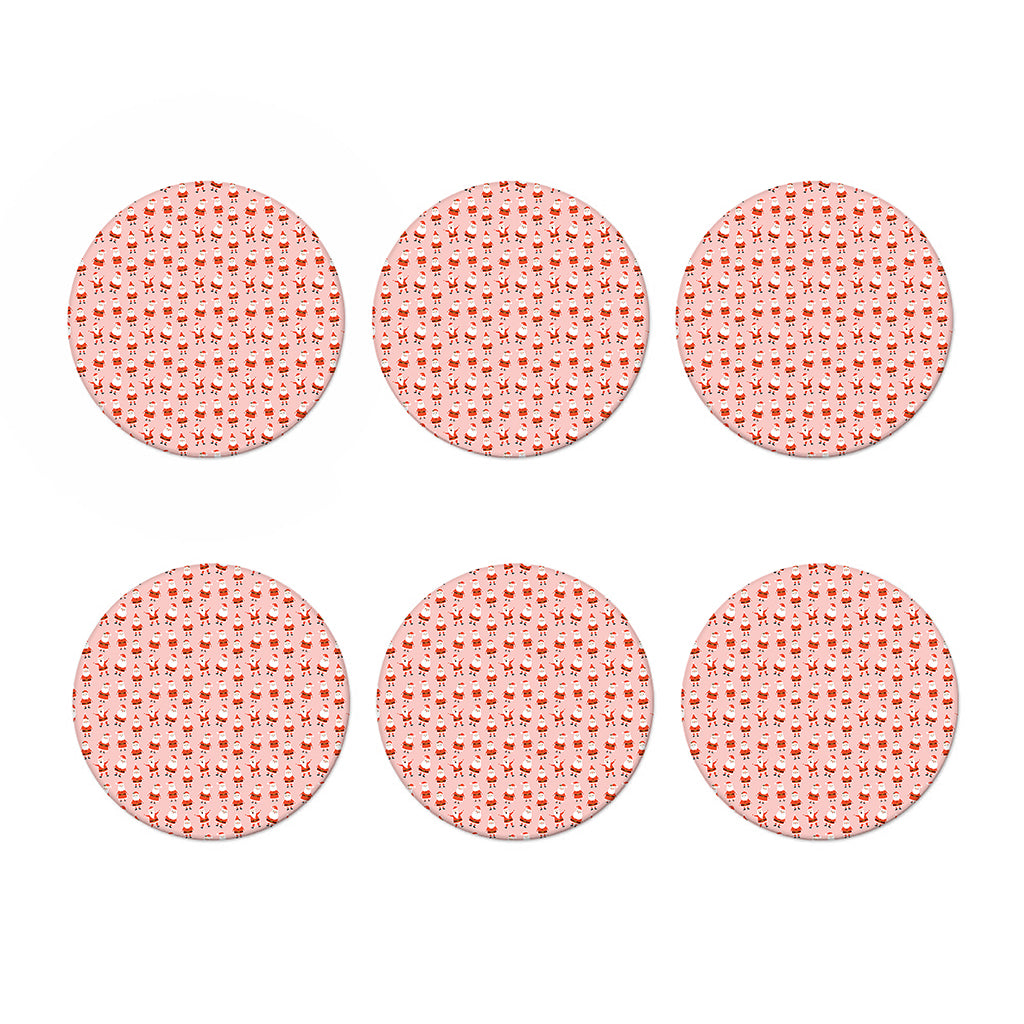 Cute Santa Claus Pattern Print Coaster Set