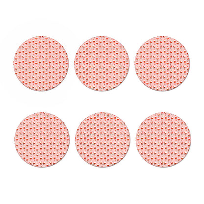 Cute Santa Claus Pattern Print Coaster Set