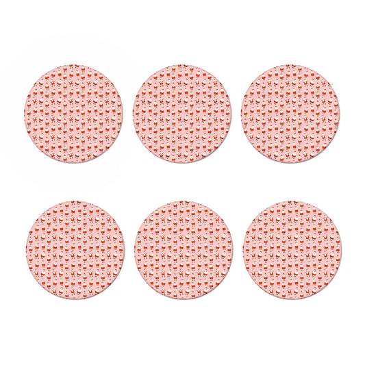 Cute Santa Claus Pattern Print Coaster Set
