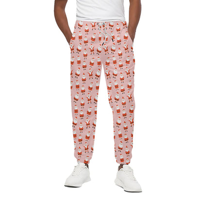 Cute Santa Claus Pattern Print Cotton Pants