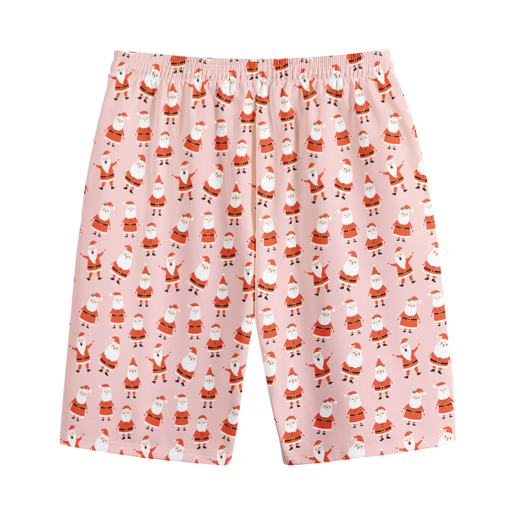 Cute Santa Claus Pattern Print Cotton Shorts